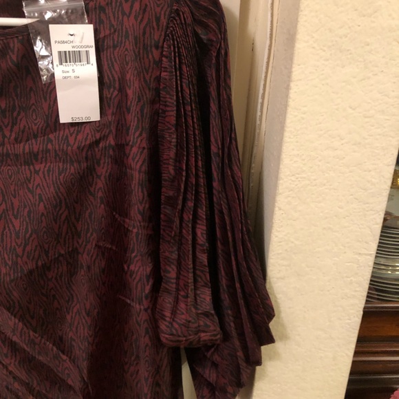 PARKER PLEATED SLEEVE PRINT DRESS sz s - Picture 5 of 8